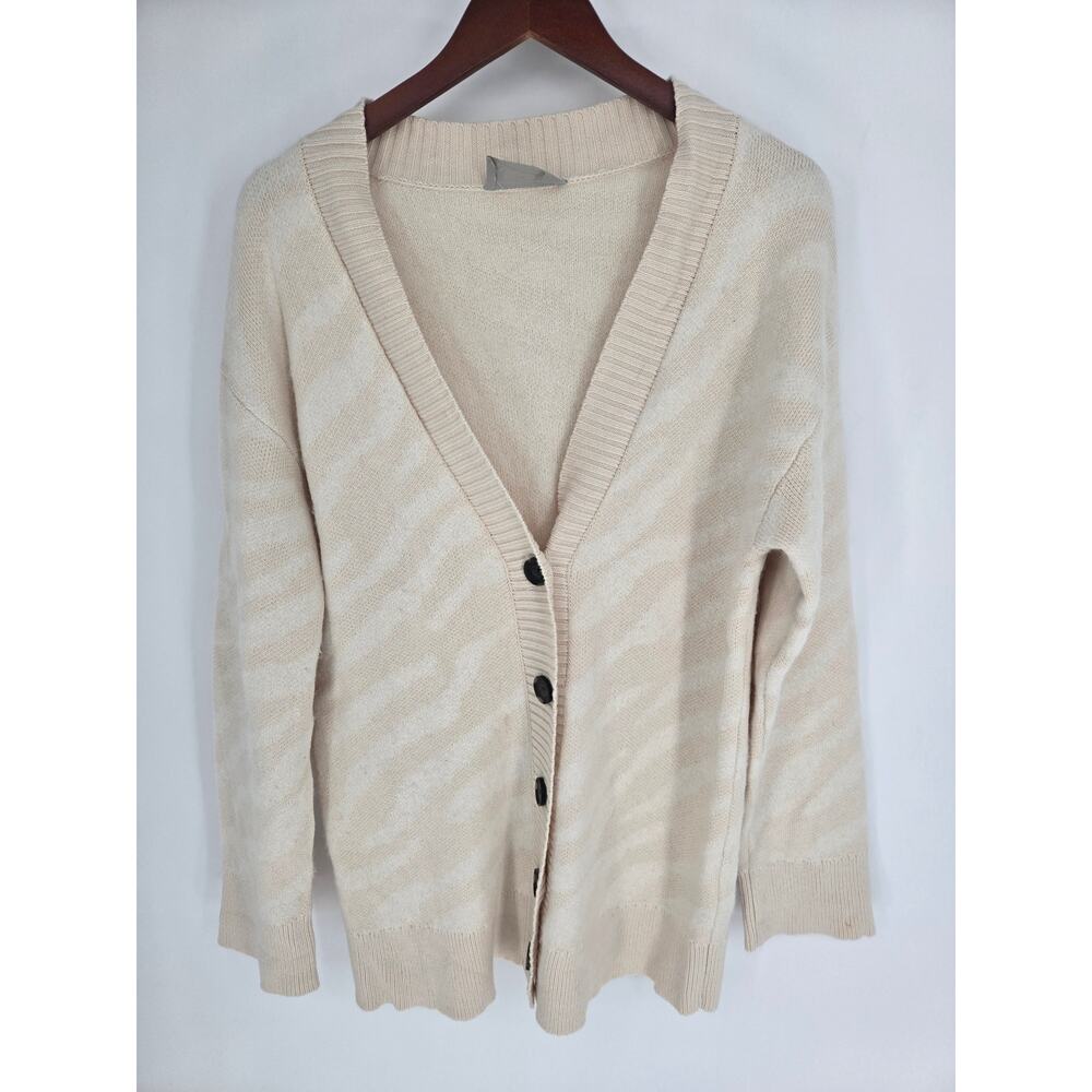 Everlane The Alpaca Tiger Jacquard Cardigan Women's M Canvas Snow